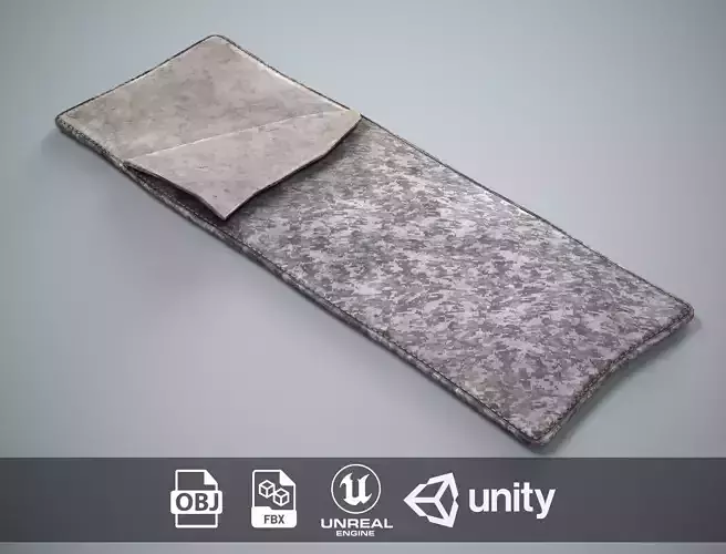 Military Sleeping Bag - Winter Pixel Bedroll Low-poly 3D model