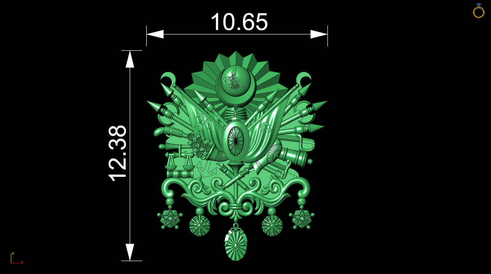 Ottoman coat of arms - Osmanli armasi 3D print model_1