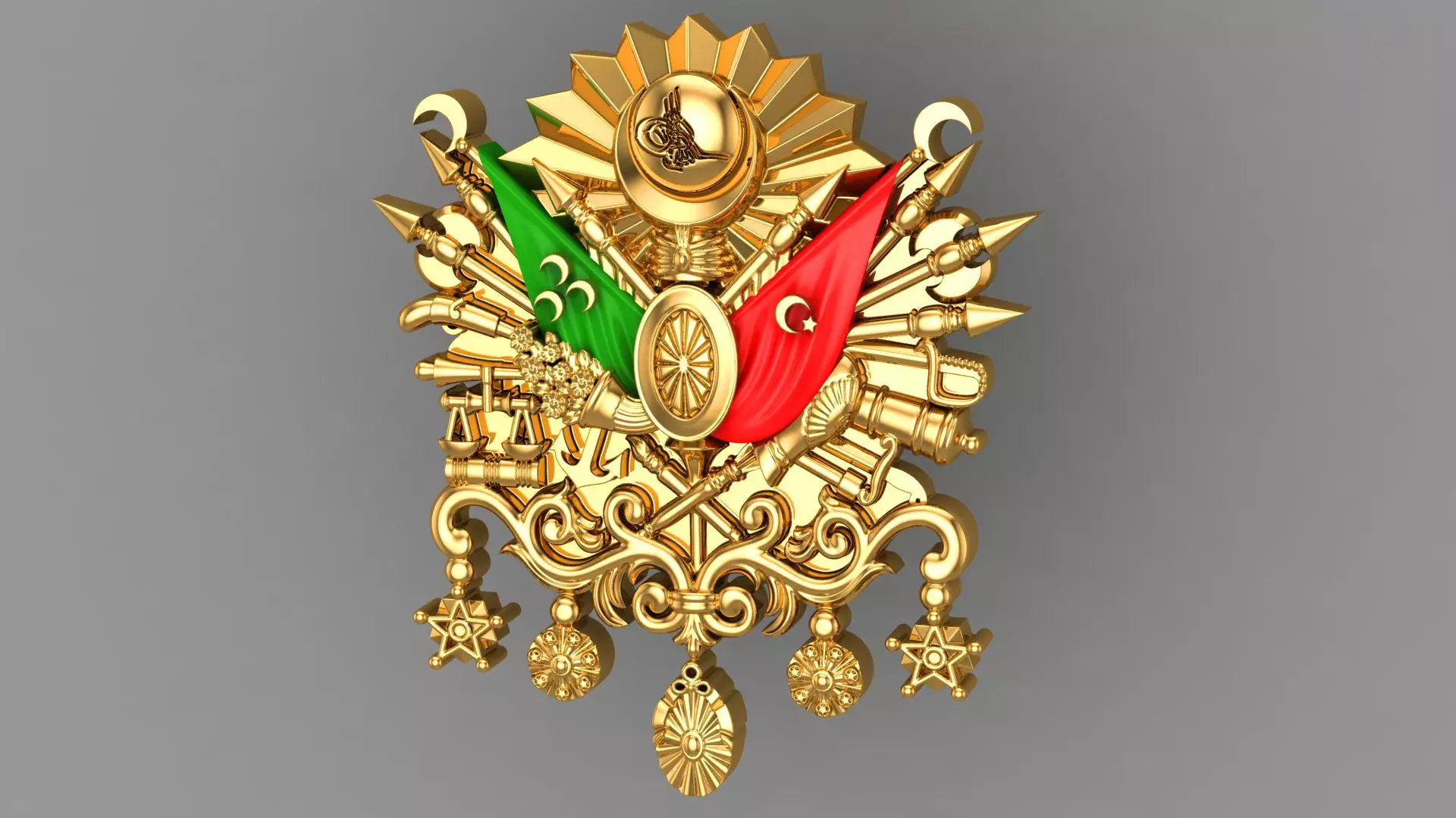 Ottoman coat of arms - Osmanli armasi 3D print model_0
