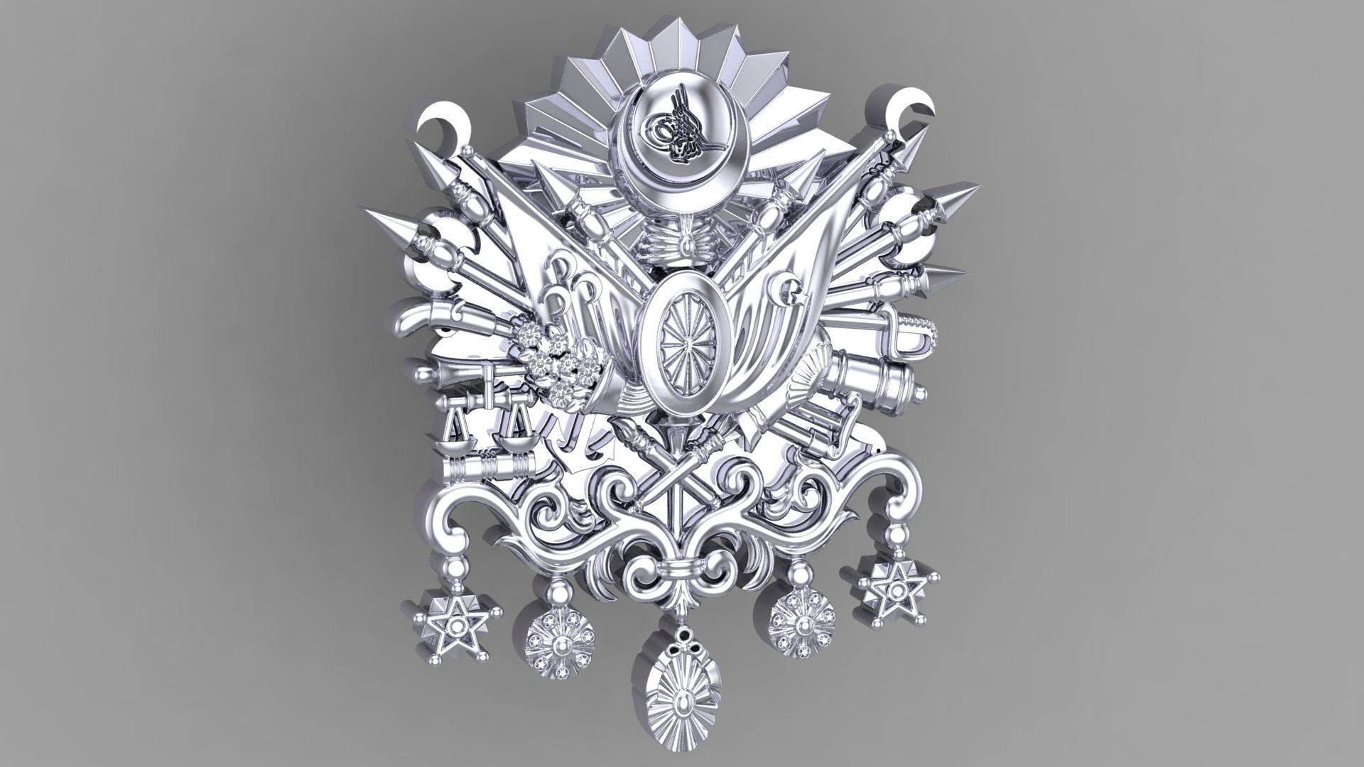 Ottoman coat of arms - Osmanli armasi 3D print model_3