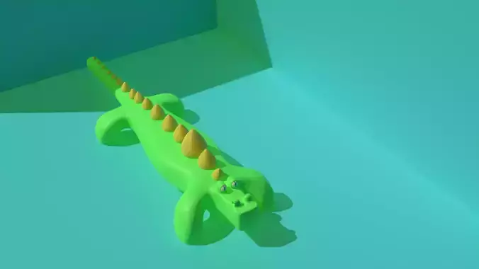 Cartoony Pastel Crocodile Low-poly 3D model