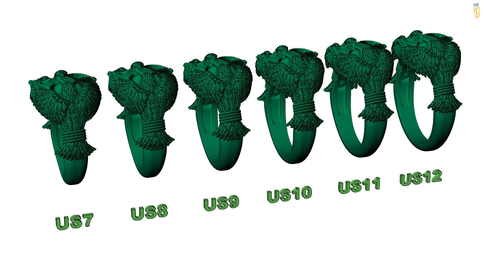 Masonic Symbol Compass Square Skull Head with Crows Ring 3D print model_7