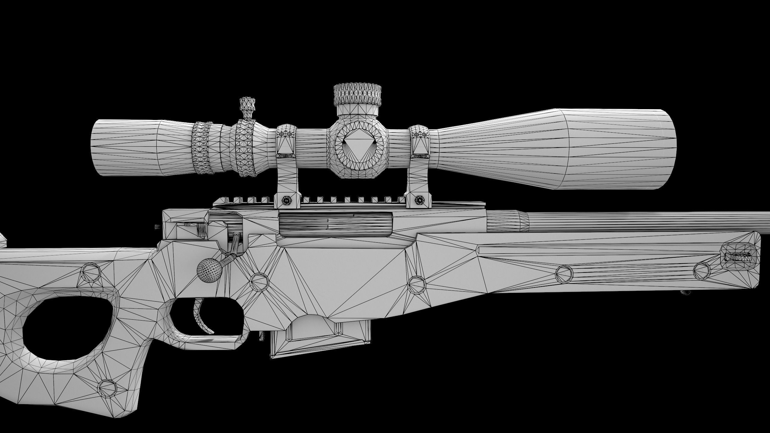  AWP Sniper Rifle Low-poly 3D model_8