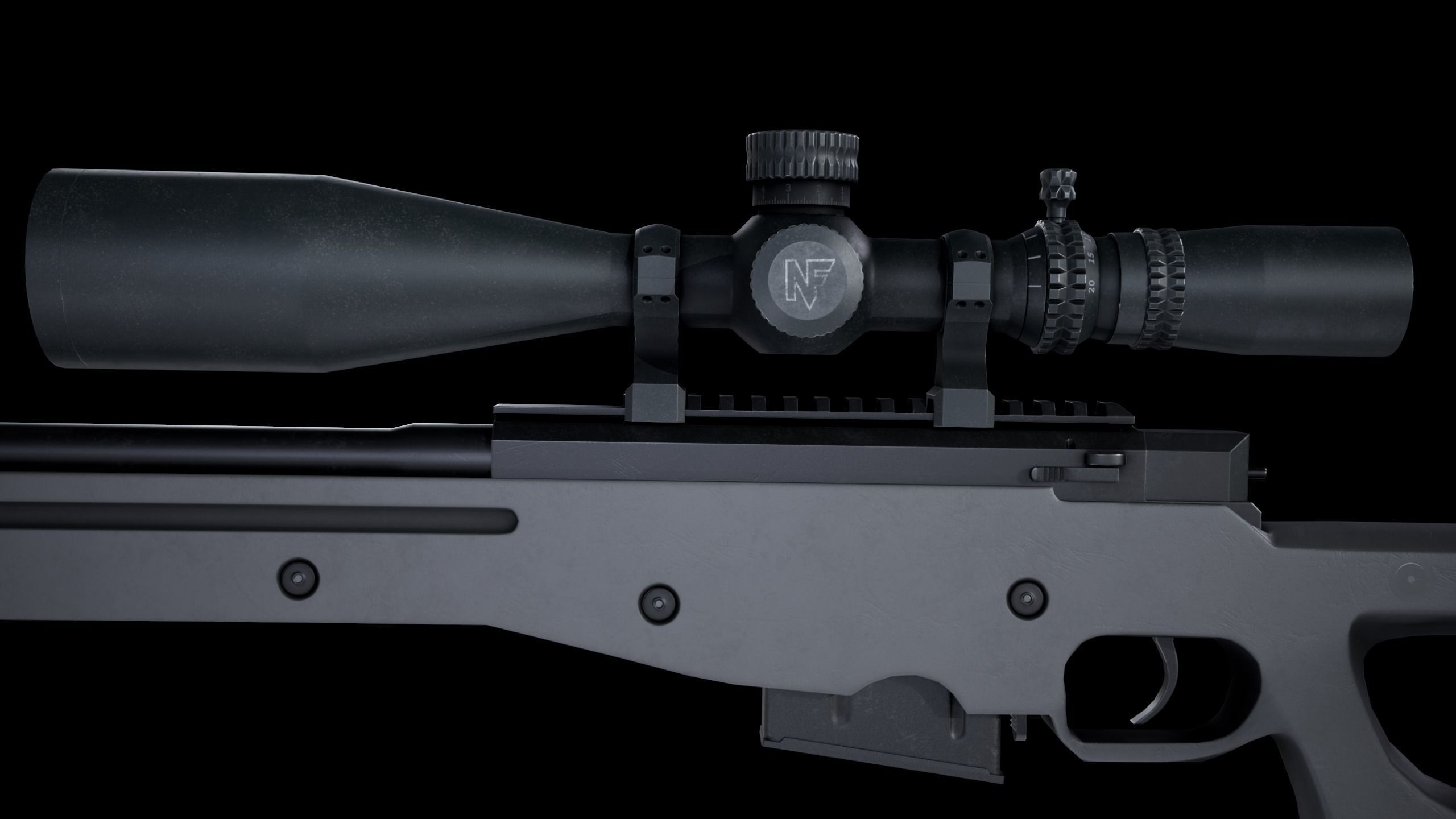  AWP Sniper Rifle Low-poly 3D model_4