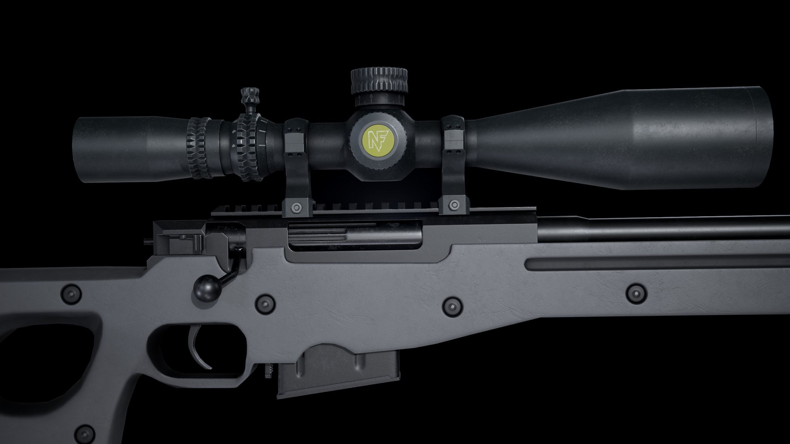  AWP Sniper Rifle Low-poly 3D model_3