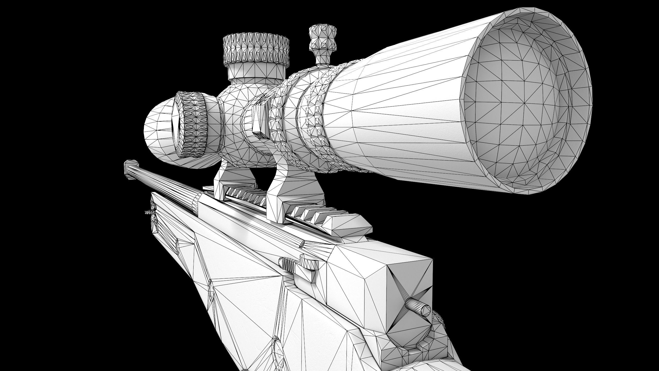  AWP Sniper Rifle Low-poly 3D model_13
