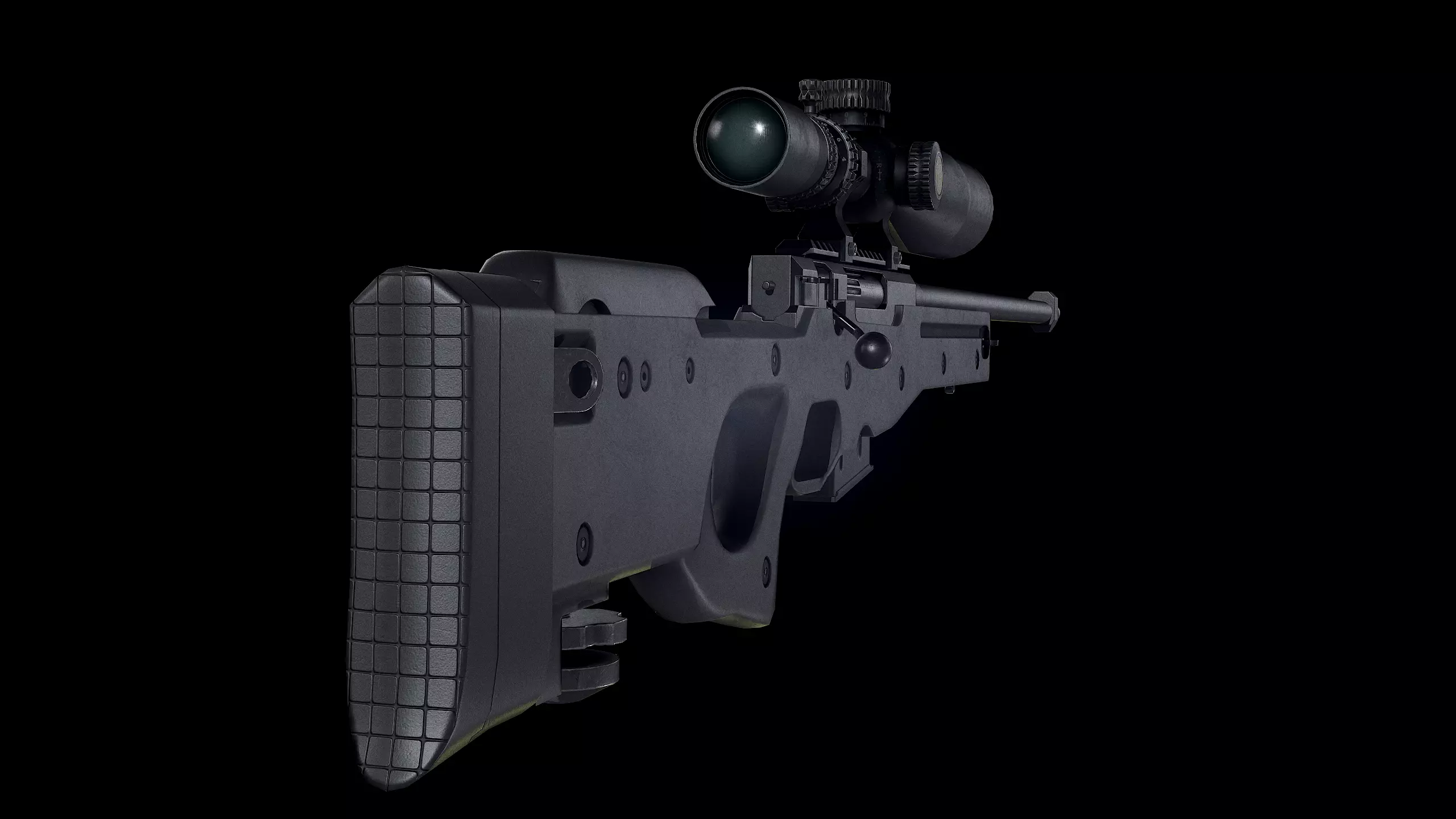  AWP Sniper Rifle Low-poly 3D model_0