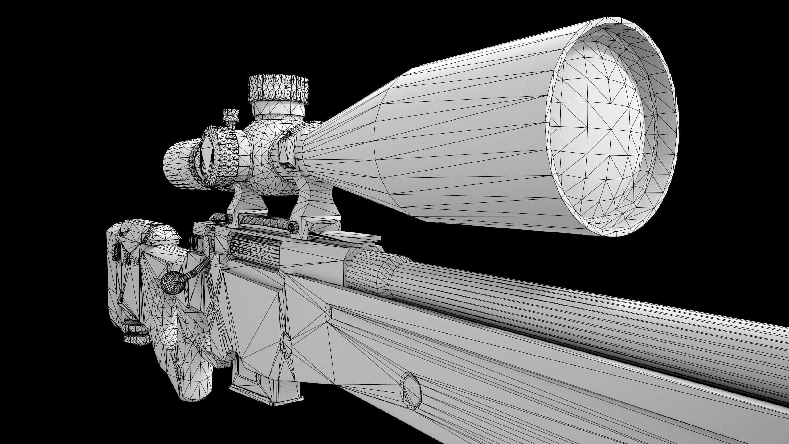  AWP Sniper Rifle Low-poly 3D model_11