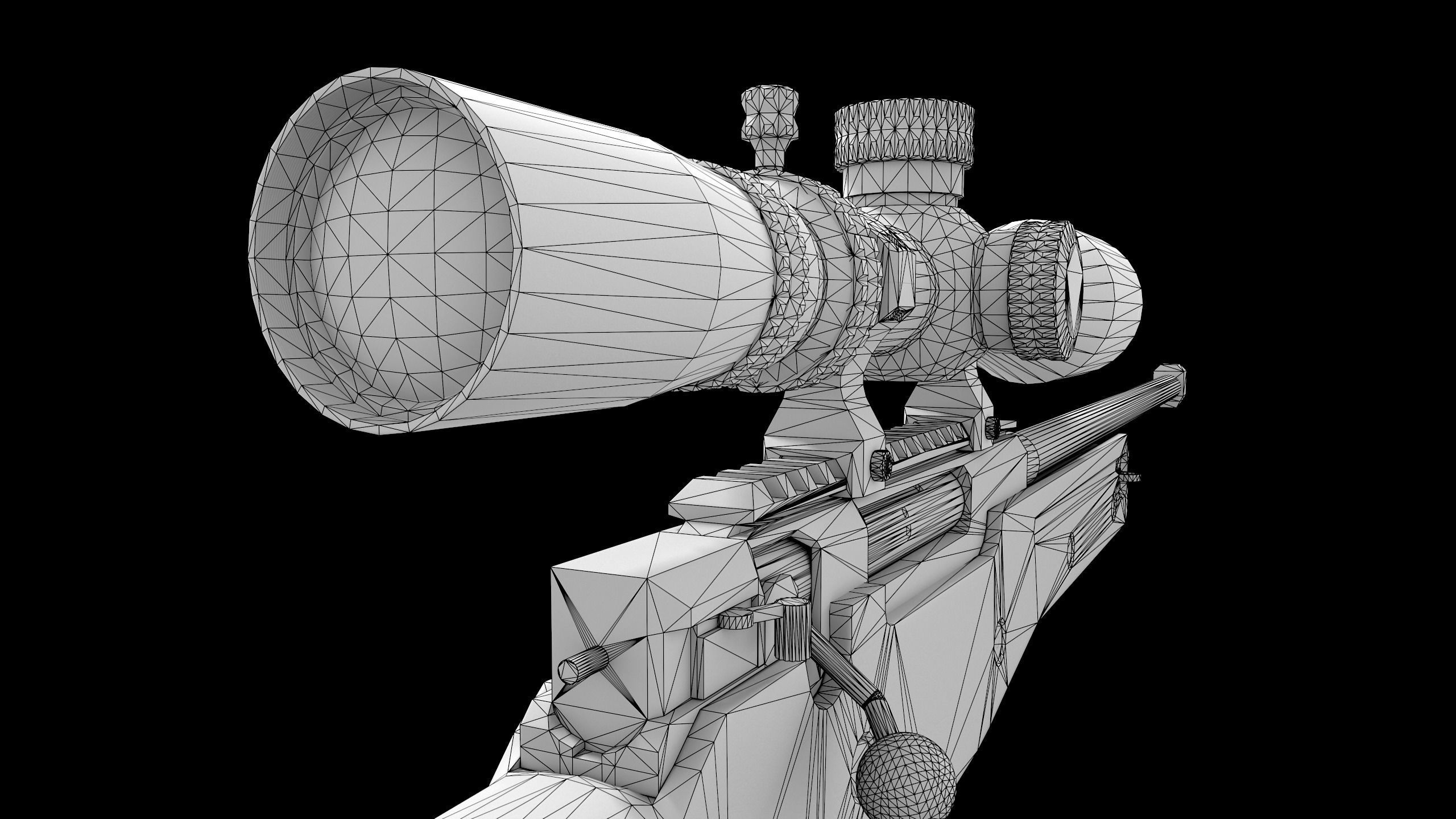  AWP Sniper Rifle Low-poly 3D model_12