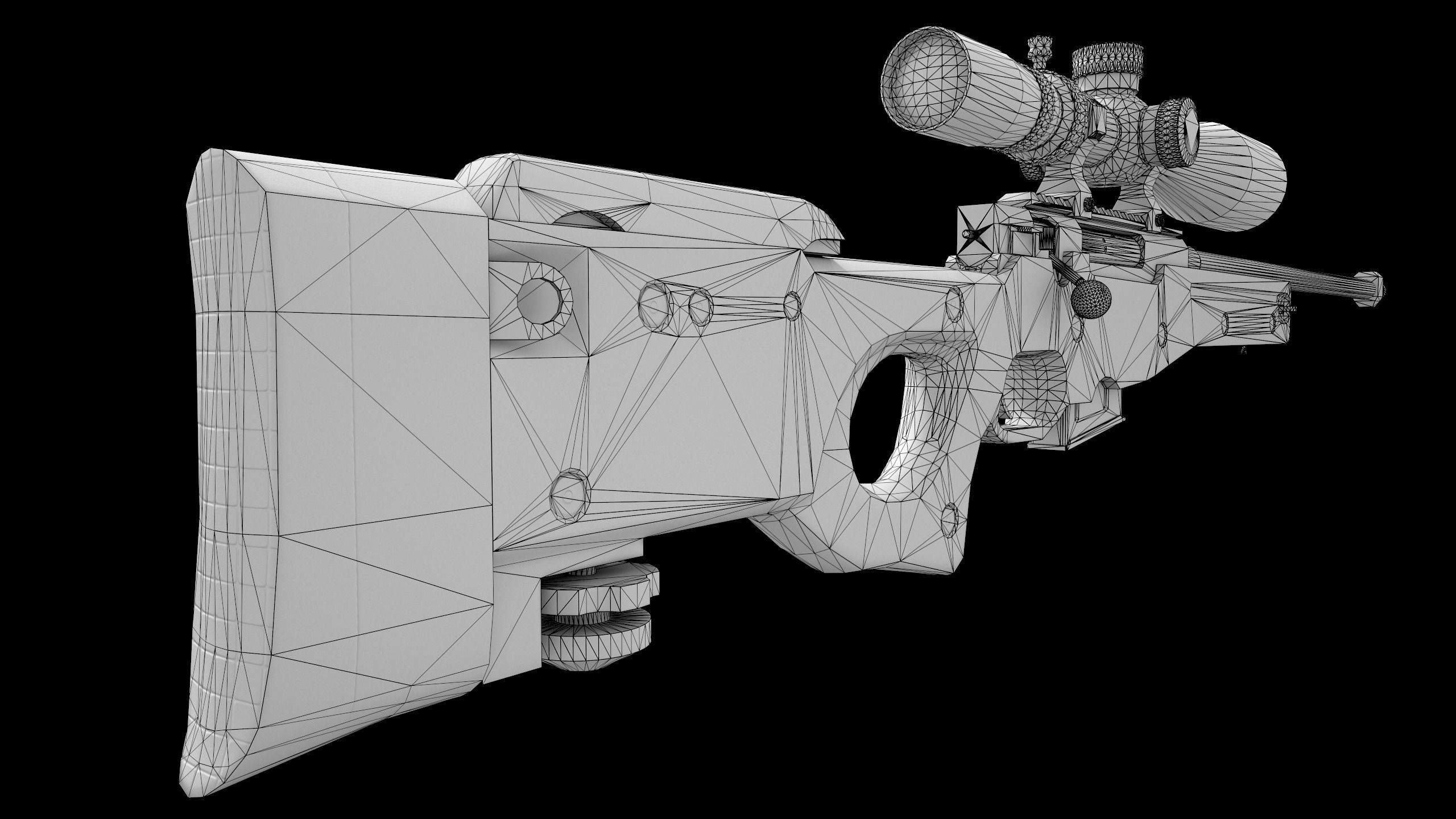  AWP Sniper Rifle Low-poly 3D model_7