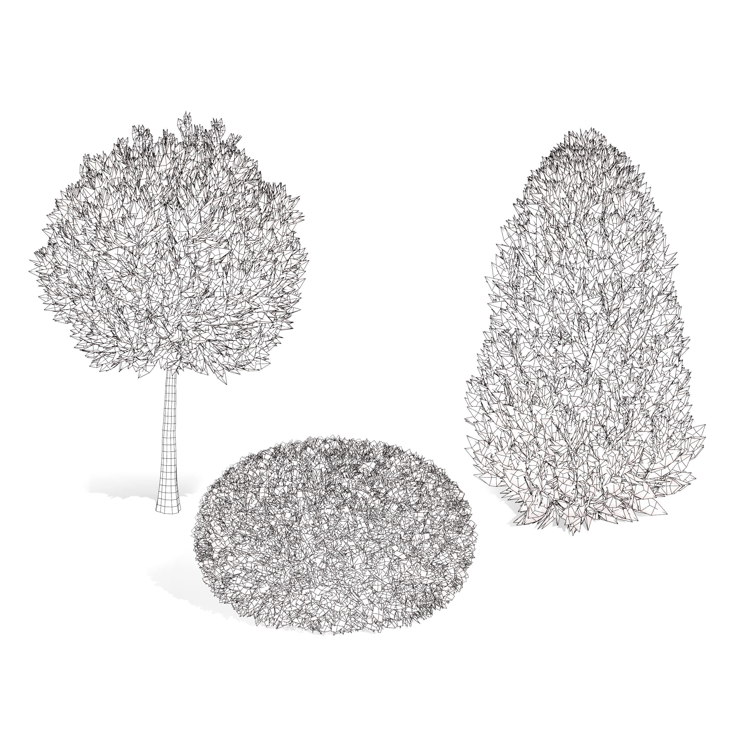 Hetz Midget Arborvitae topiaries Low-poly 3D model_9