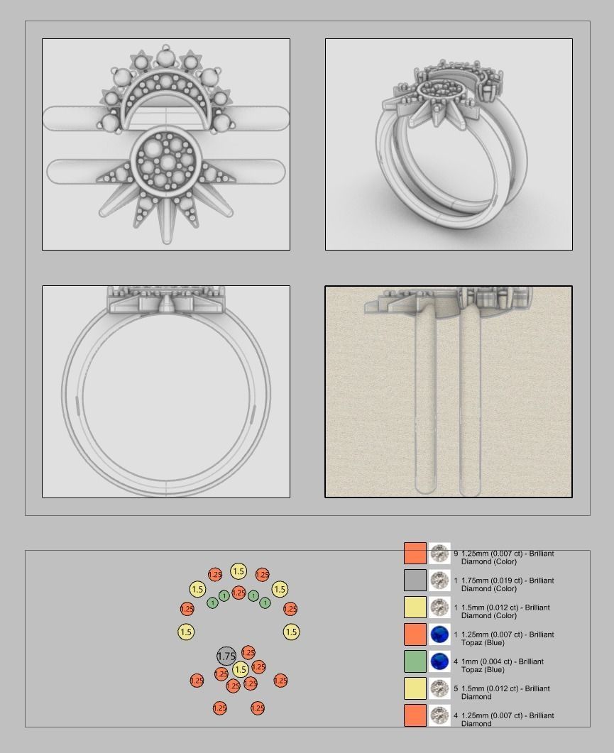 Moon and Sun Ring - P A N D O R A 3D print model_6