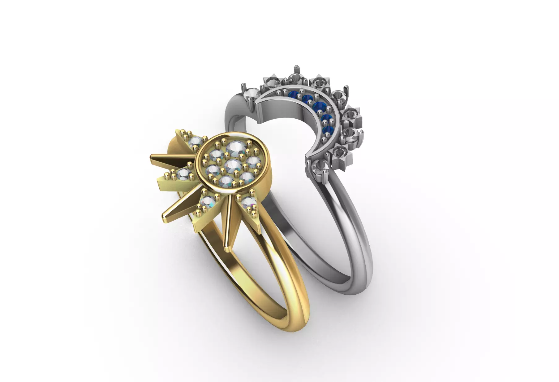 Moon and Sun Ring - P A N D O R A 3D print model_0