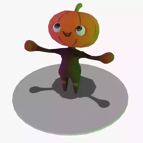 SMALL TENDER PUMPKIN LOWPOLY CHARACTER Low-poly 3D model