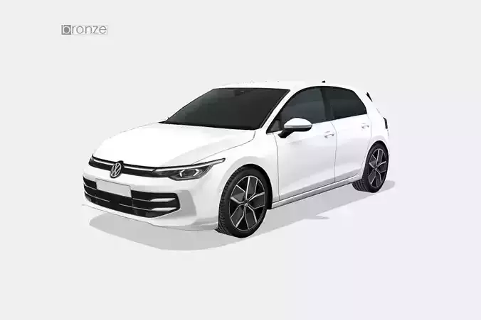 Volkswagen Golf 2024 Low-poly 3D model
