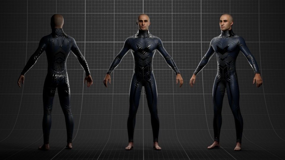 Specter Cyborg Character Low-poly 3D model_4