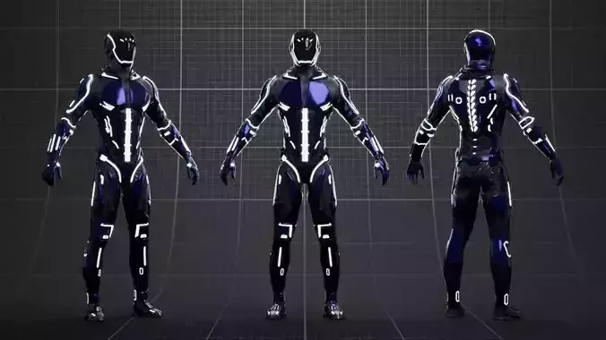 Specter Cyborg Character Low-poly 3D model