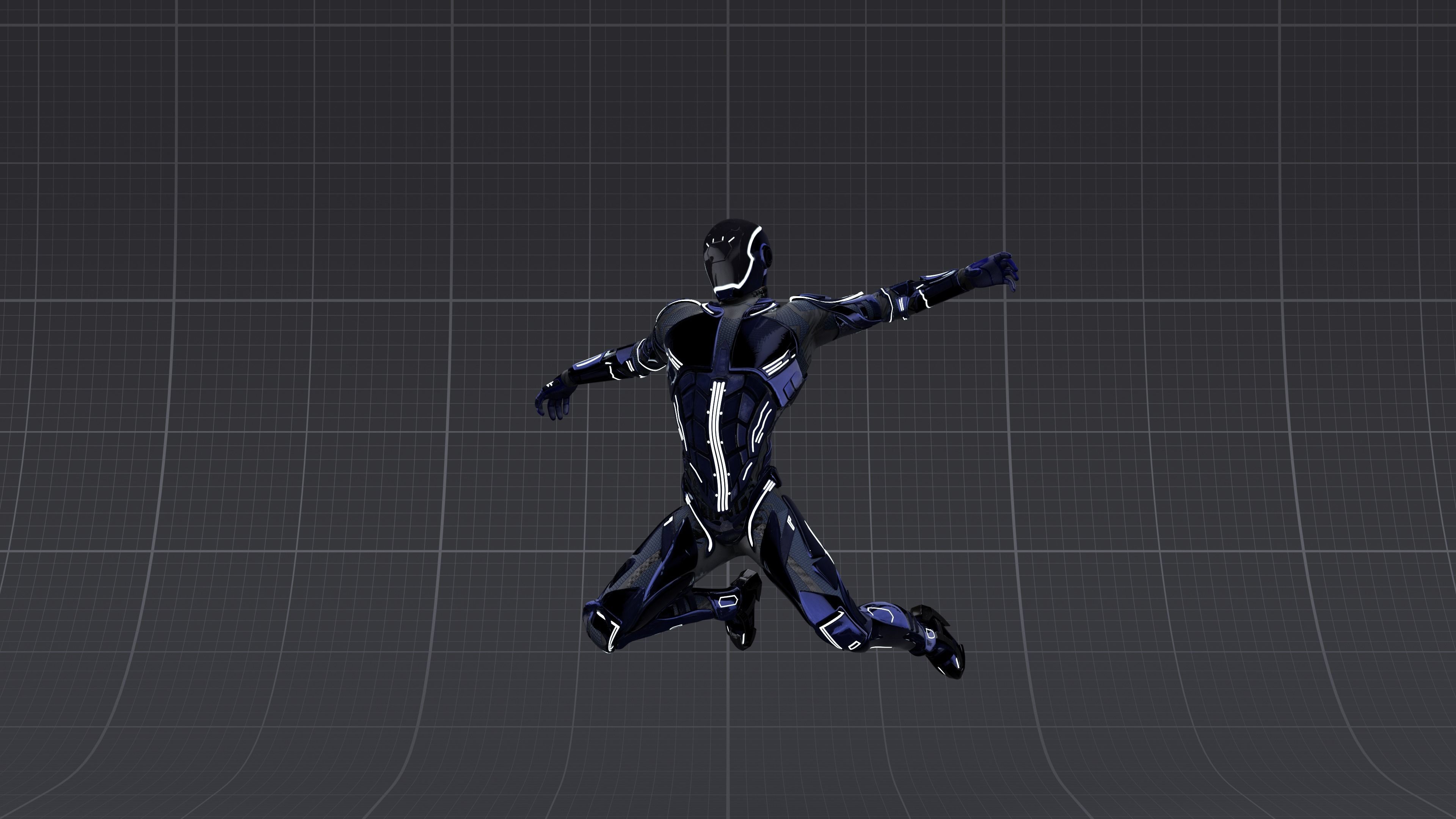 Specter Cyborg Character Low-poly 3D model_7
