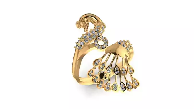 Peacock  Diamond Ring 3d model