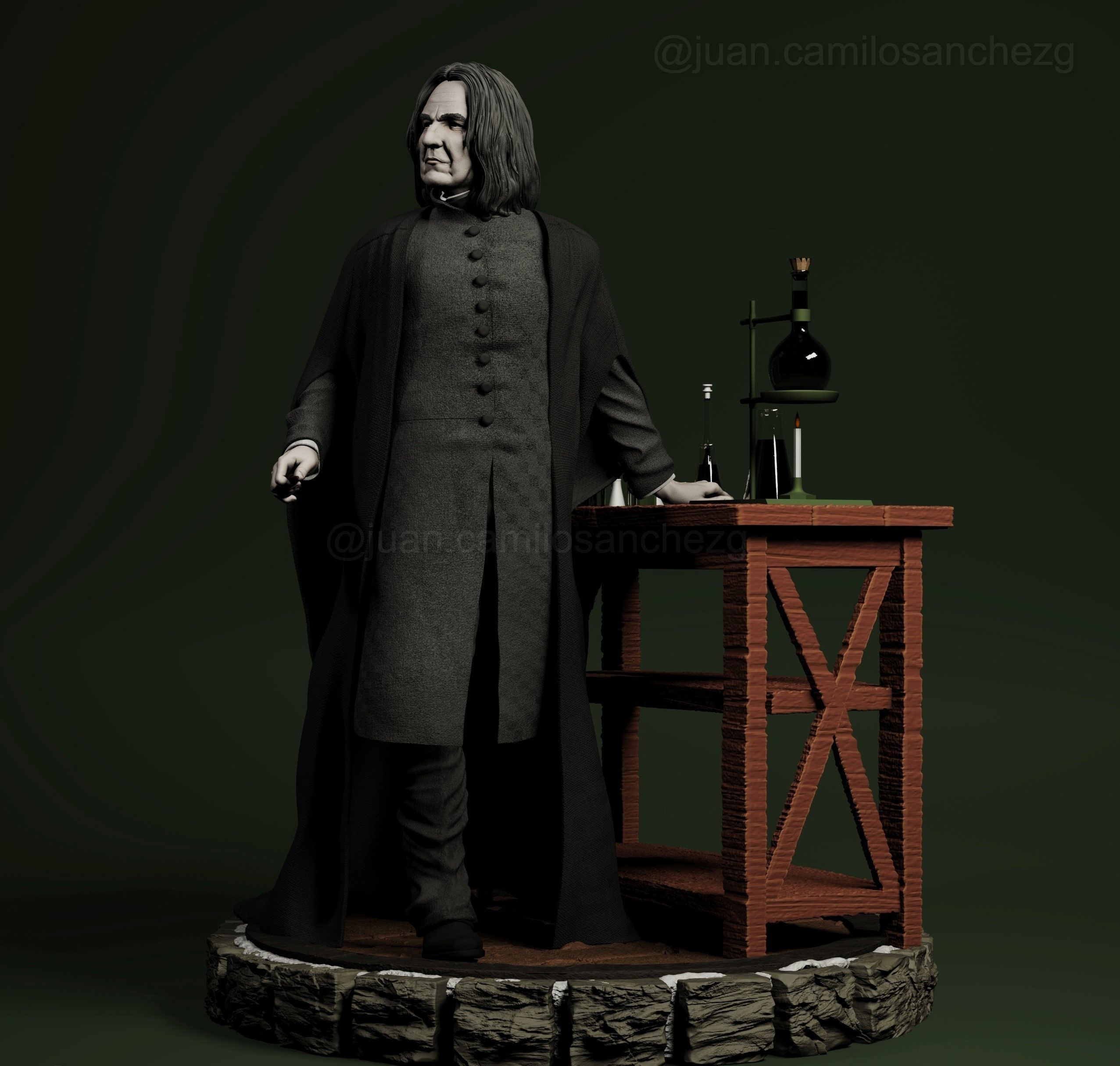SEVERUS SNAPE HARRY POTTER  MOVIE SCULTURE COLECTIBLE 3D print model_1