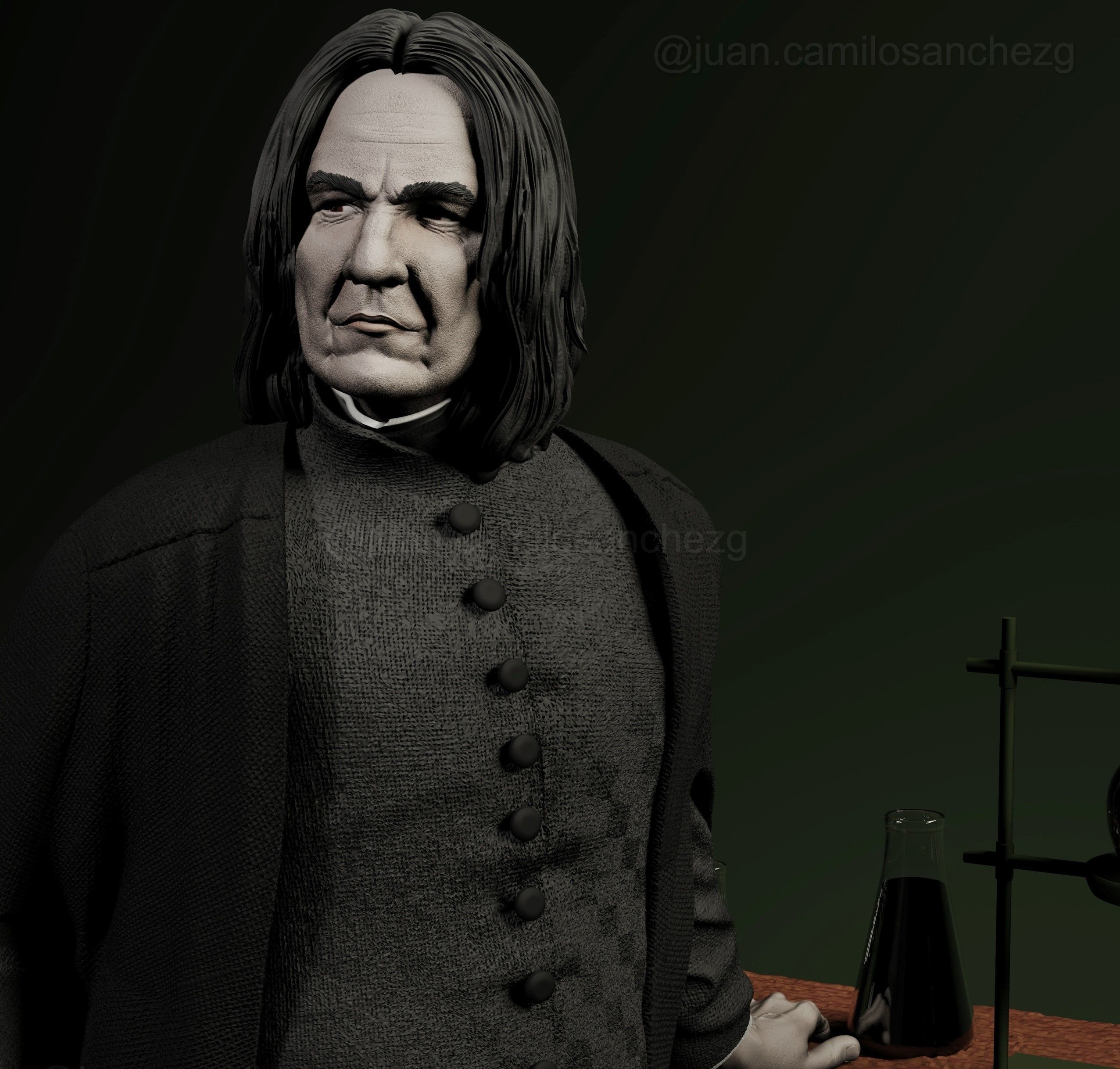 SEVERUS SNAPE HARRY POTTER  MOVIE SCULTURE COLECTIBLE 3D print model_4