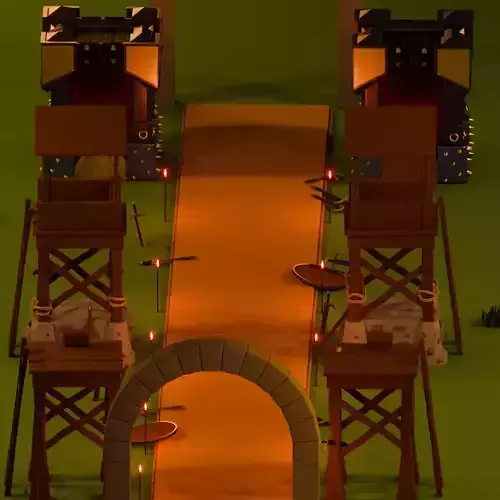 Scenario Tower defense low poly