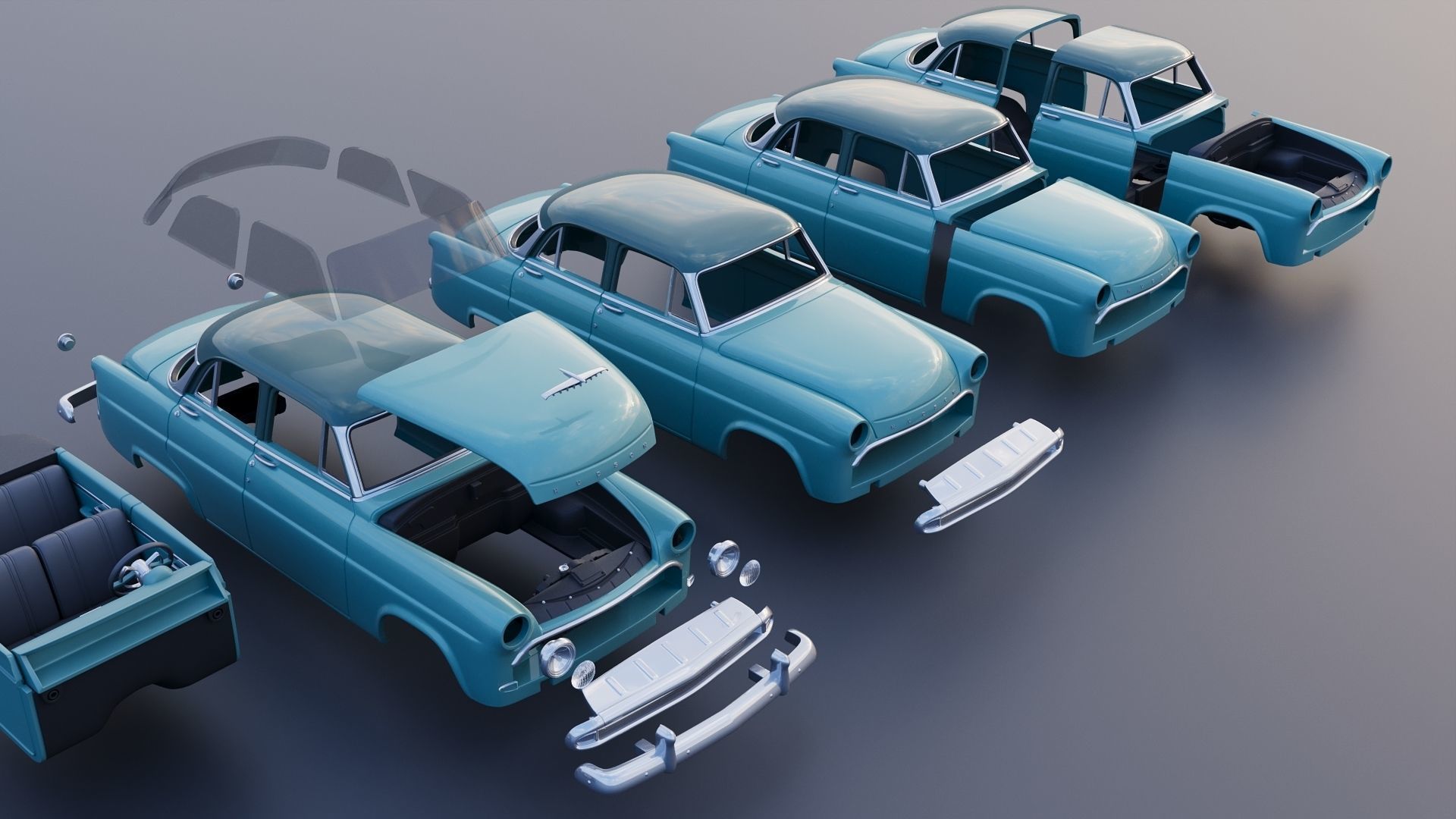 Hudson Jet 4 Door 1953 3D print model_21
