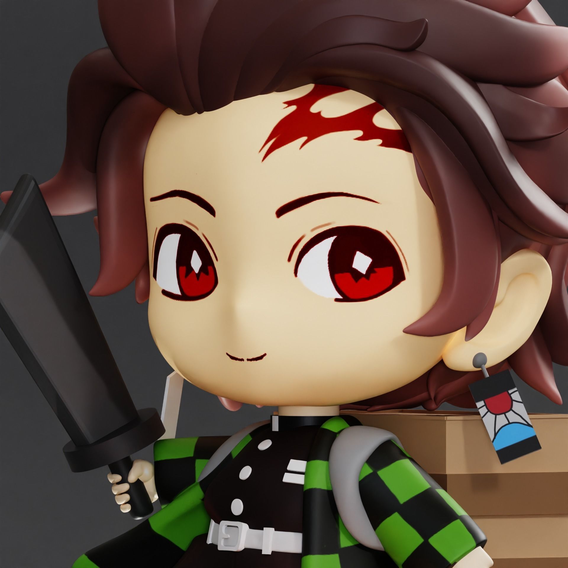 Kimetsu no yaiba -Kamdo Tanjiro chibi 3D print model_1
