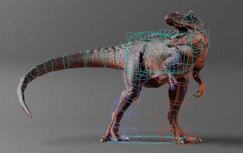 Qianzhousaurus Low-poly 3D model_2