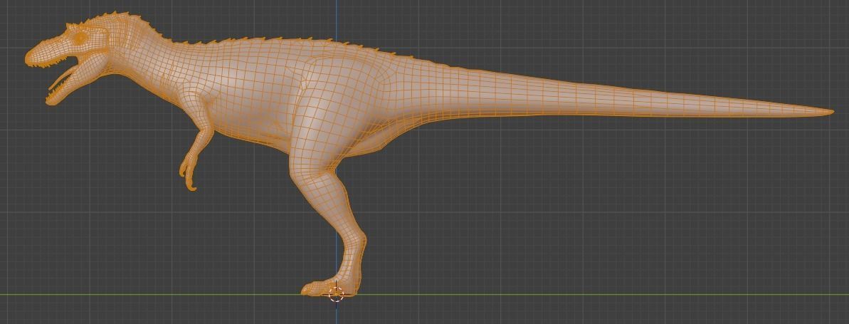 Qianzhousaurus Low-poly 3D model_3