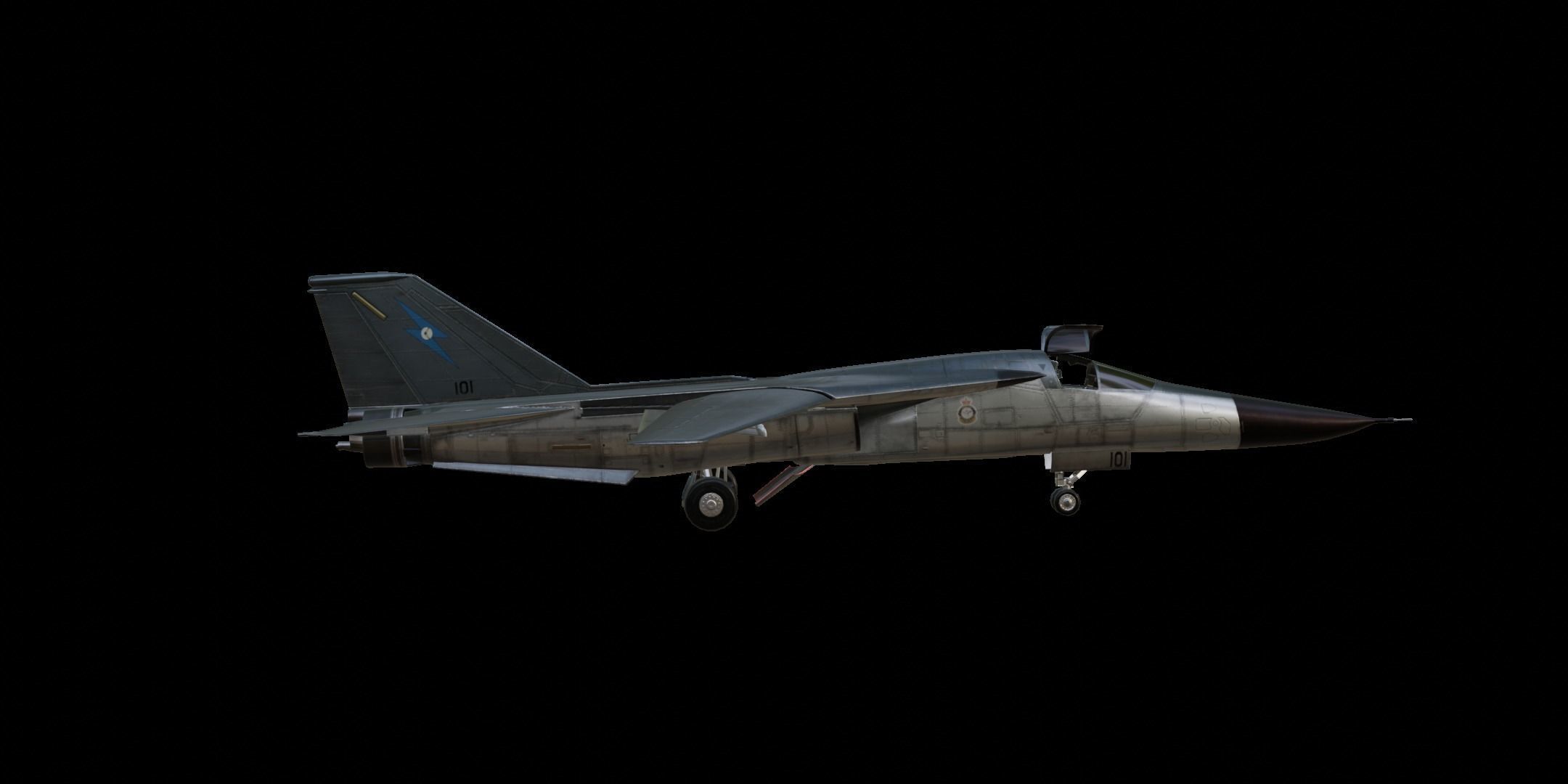 General Dynamics F-111 Aardvark Low-poly 3D model_9