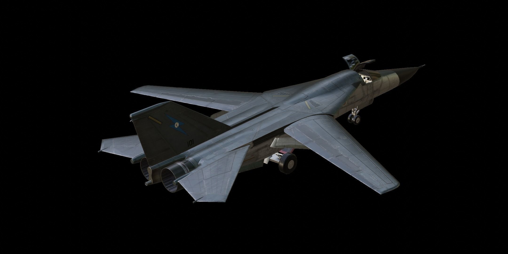 General Dynamics F-111 Aardvark Low-poly 3D model_2