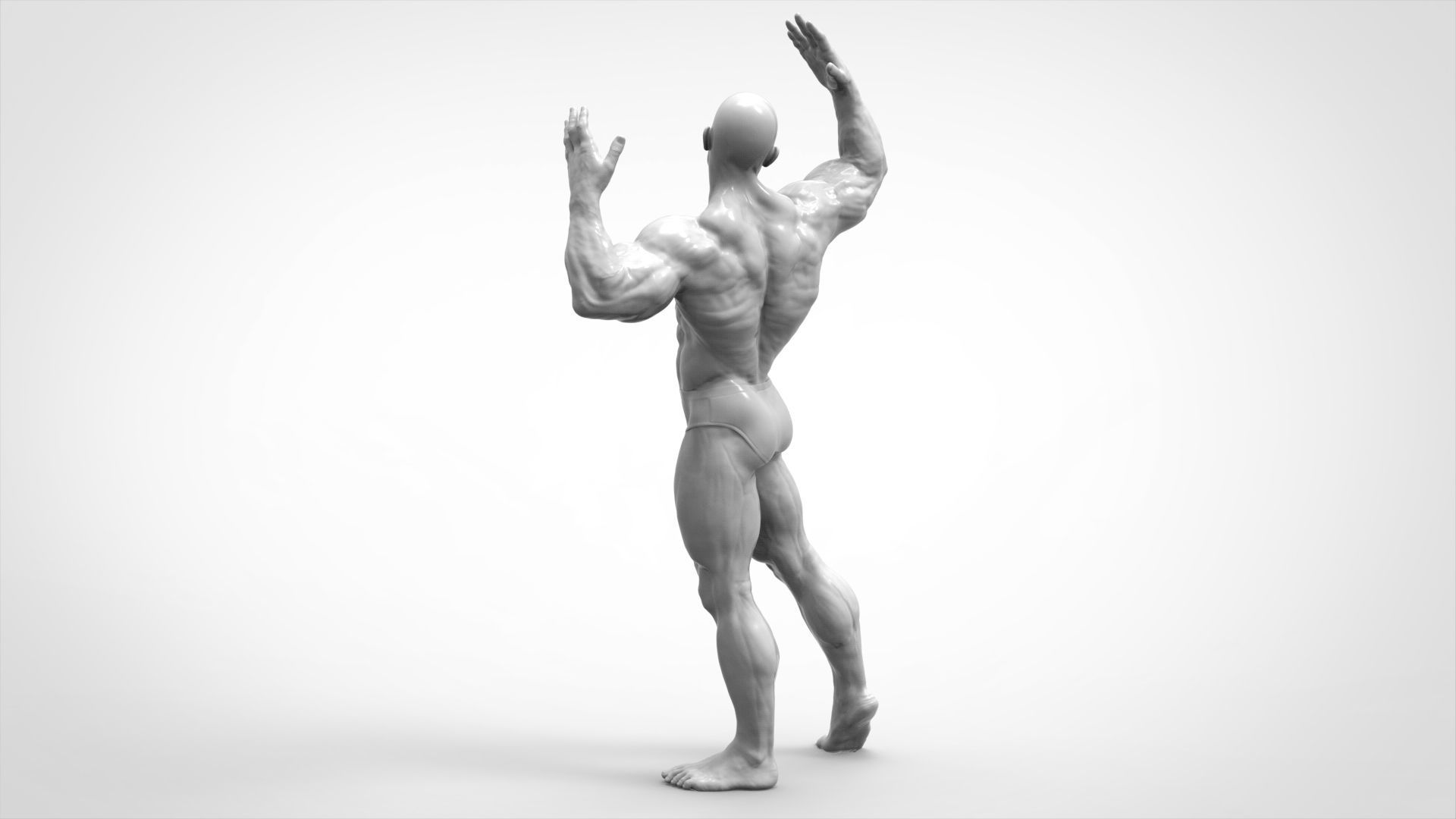 Bodybuilder Pose - Anatomy 3D print model_3