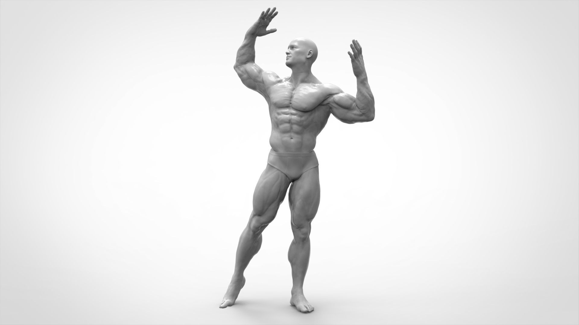 Bodybuilder Pose - Anatomy 3D print model_1