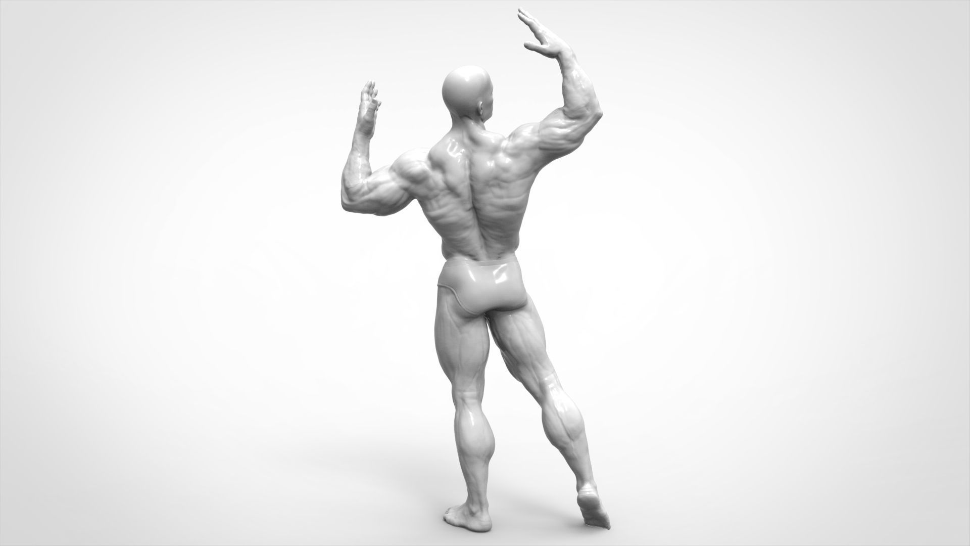 Bodybuilder Pose - Anatomy 3D print model_4