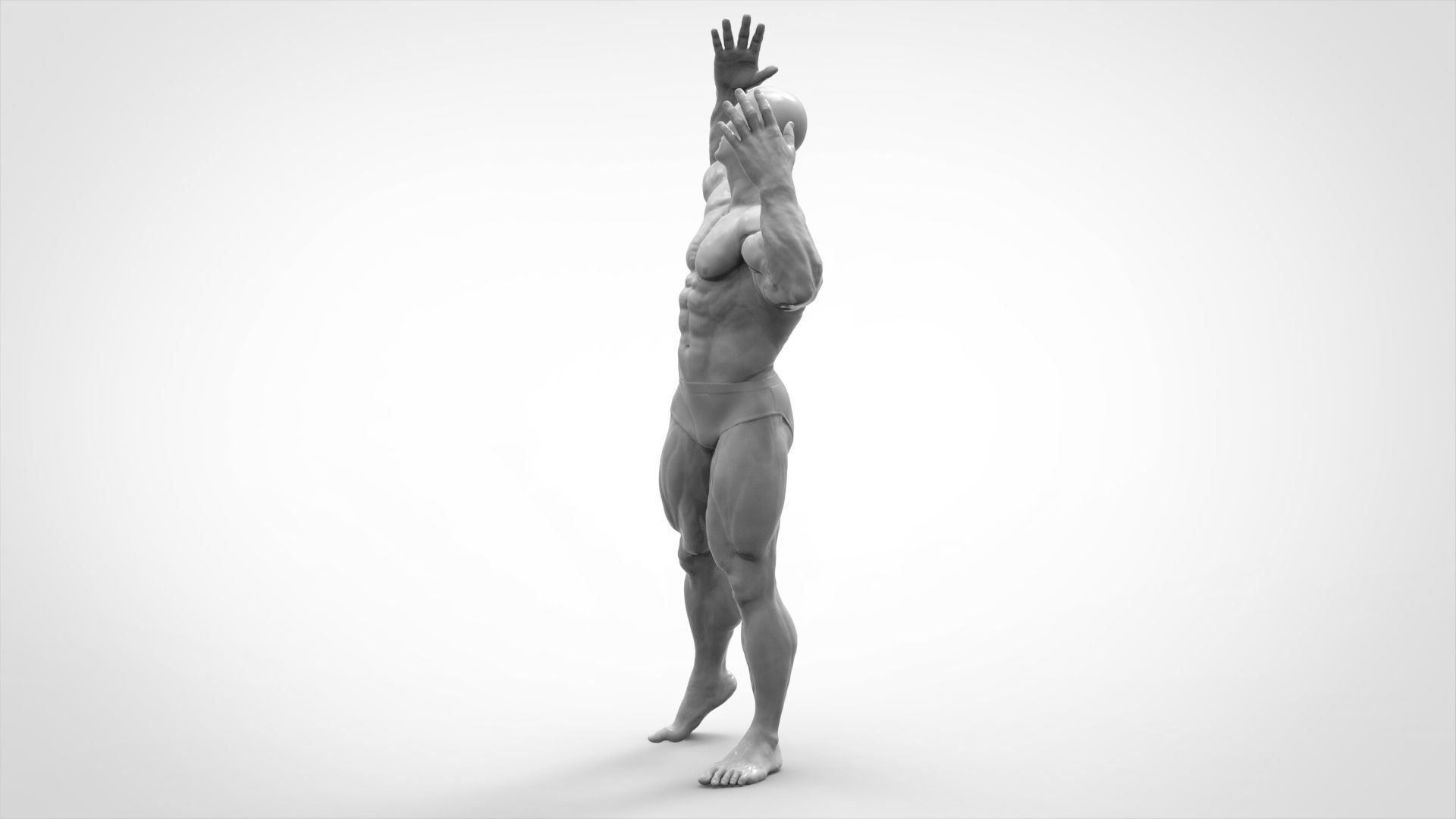 Bodybuilder Pose - Anatomy 3D print model_2