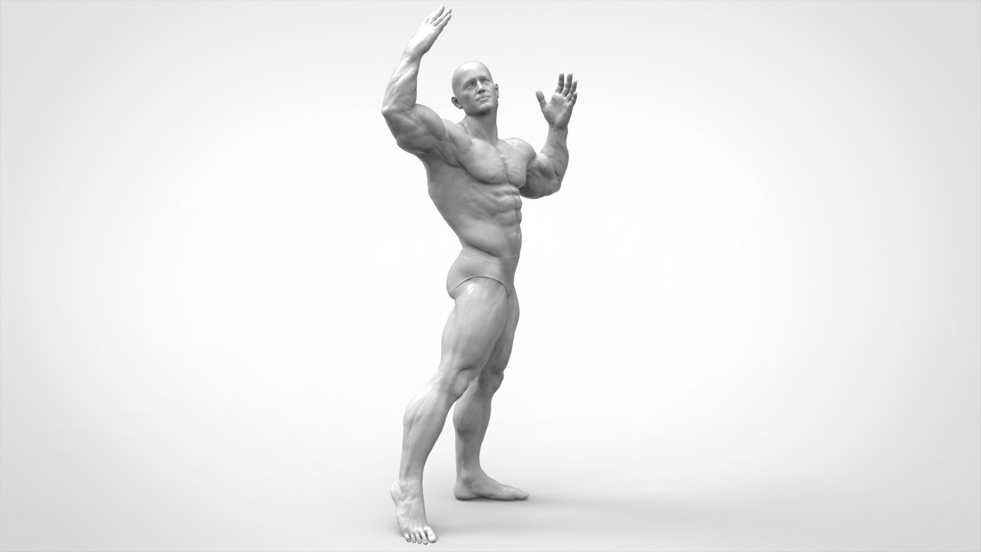 Bodybuilder Pose - Anatomy 3D print model_6