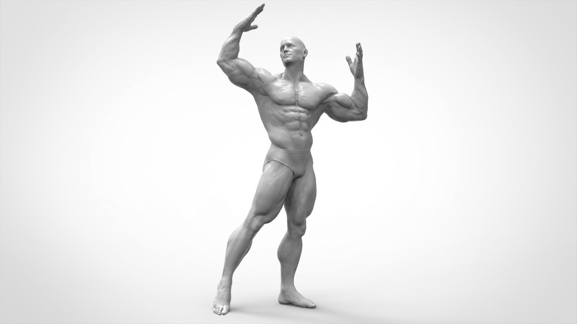 Bodybuilder Pose - Anatomy 3D print model_9