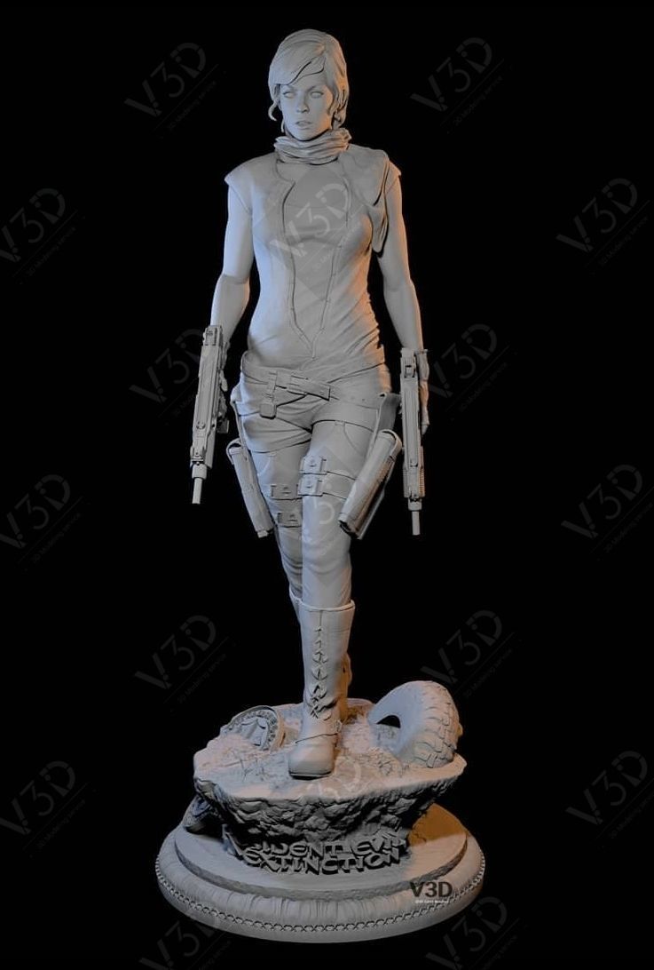 Resident Evil - Alice - Milla Jovovich - V3D 3D print model_4