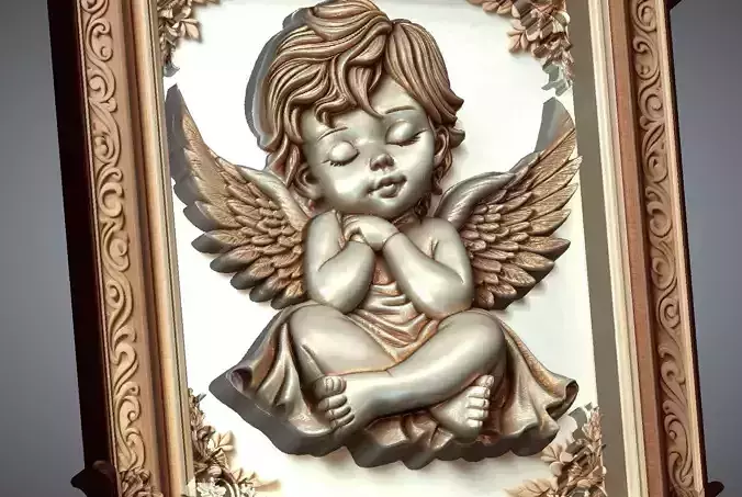  baby angel figure relief