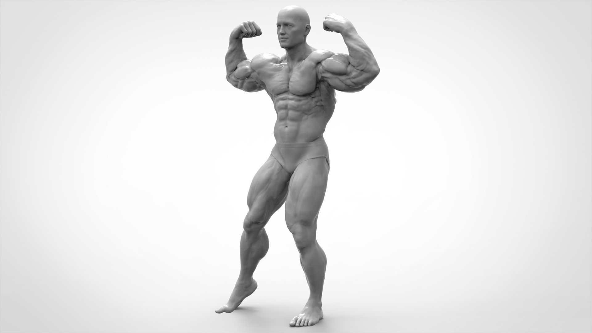 Bodybuilder Pose - Anatomy 3D print model_1