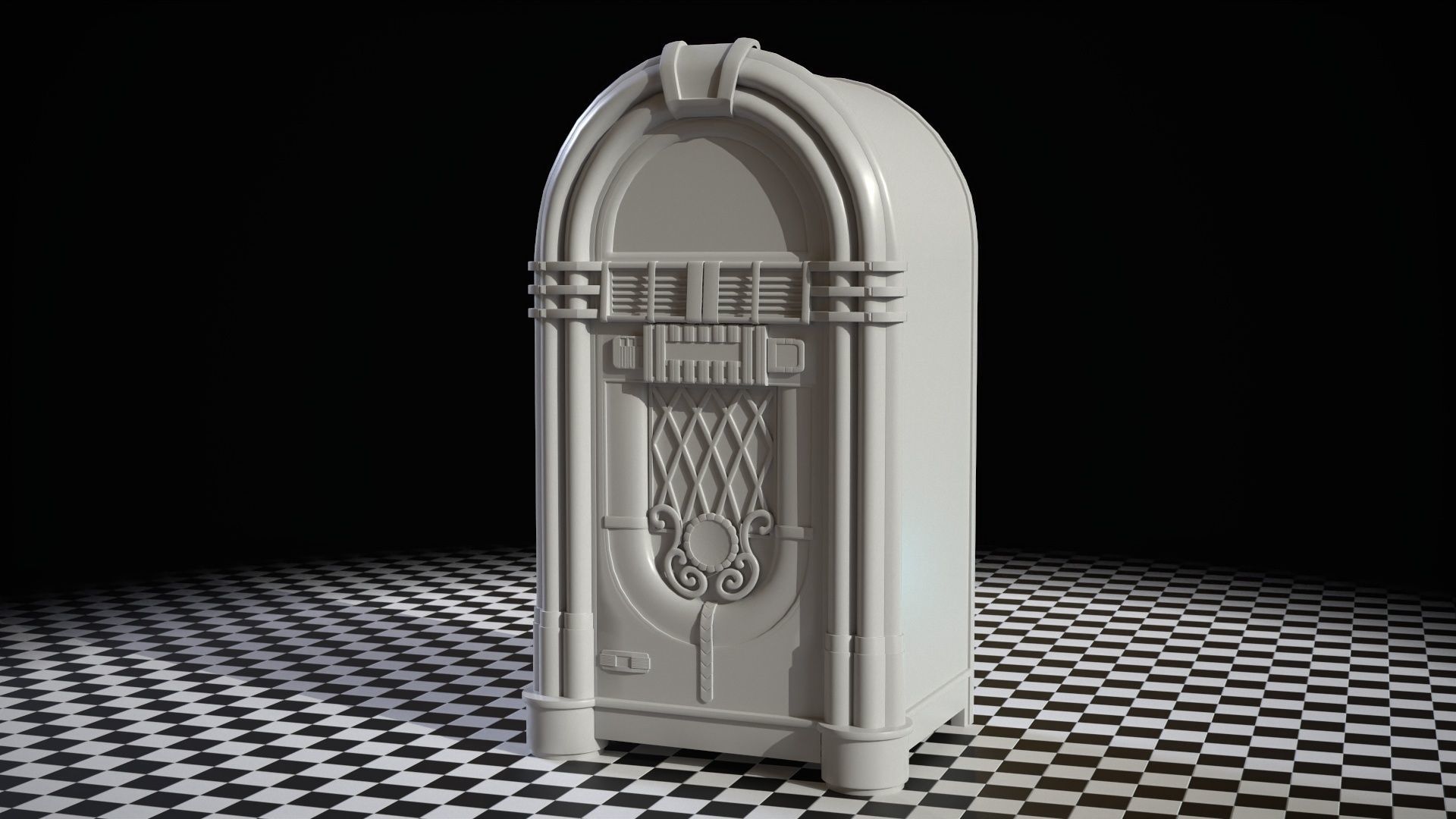 Jukebox Low-poly 3D model_2