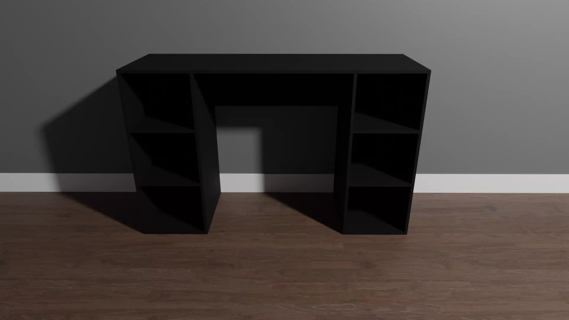 6-Cube Storage Desk Black Low-poly 3D model_0