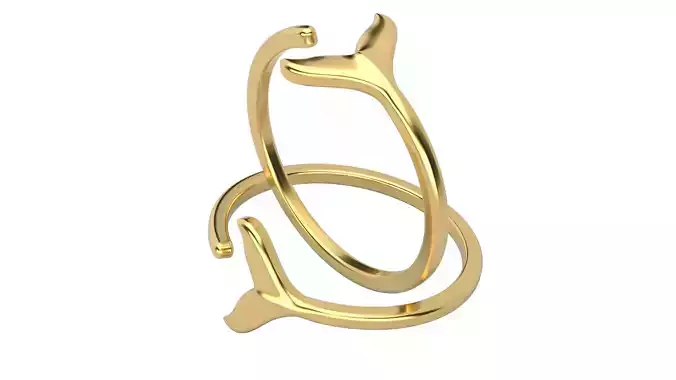 Fish Tail ring V1  5sizes
