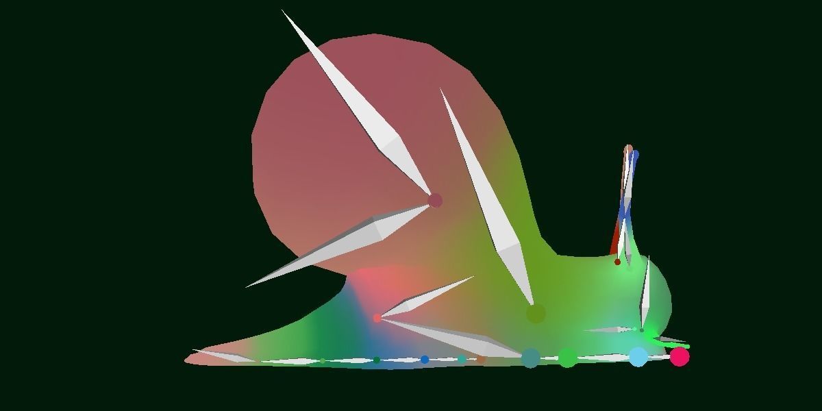 Swinhoe Giant Snail Gastropod Low-poly 3D model_8