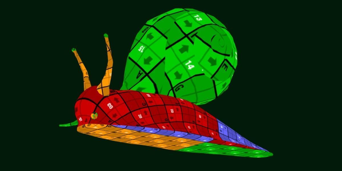 Swinhoe Giant Snail Gastropod Low-poly 3D model_18