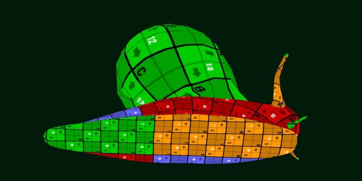 Swinhoe Giant Snail Gastropod Low-poly 3D model_14