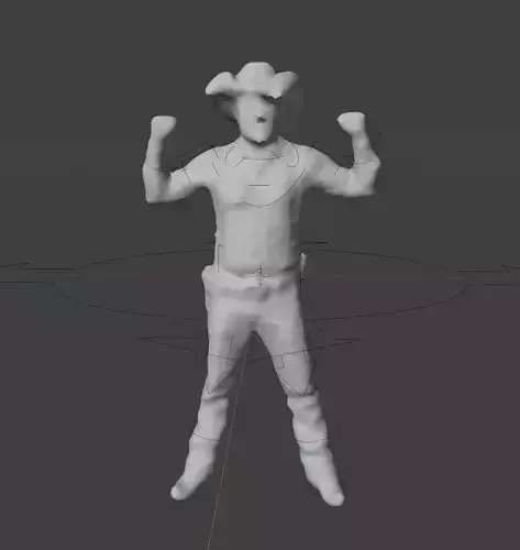 Low Polly CowBoy Mesh 3D model