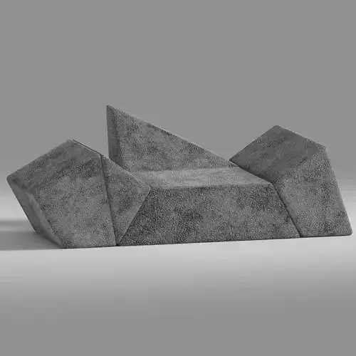 Single furniture Low-poly 3D model