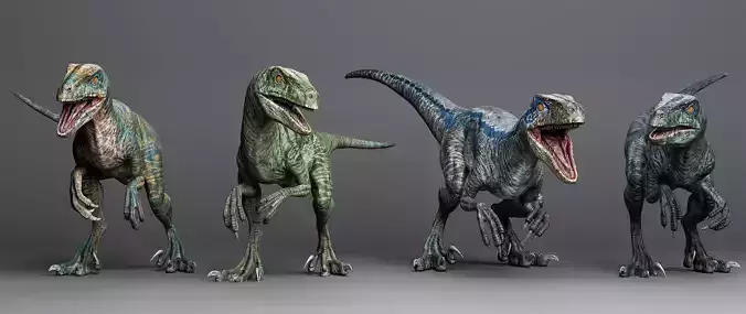 VELOCIRAPTORS Low-poly 3D model